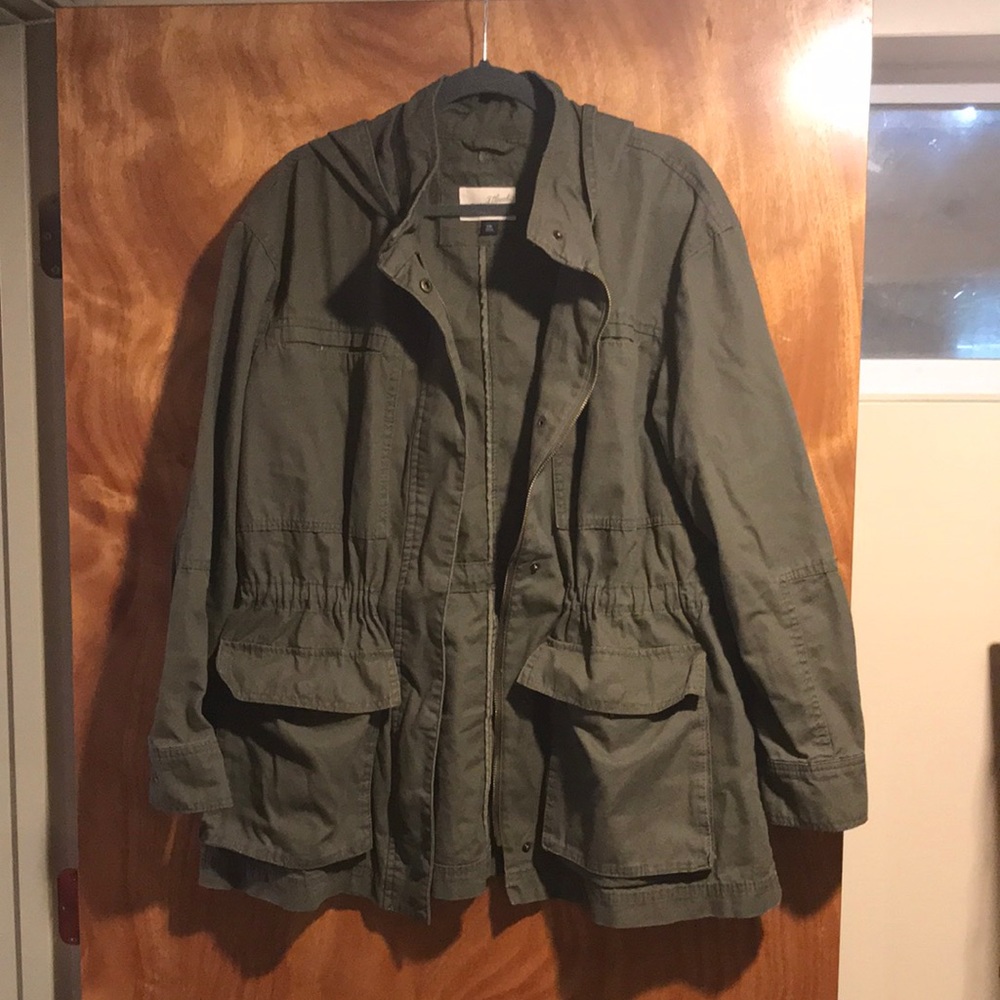 Olive utility anorak jacket